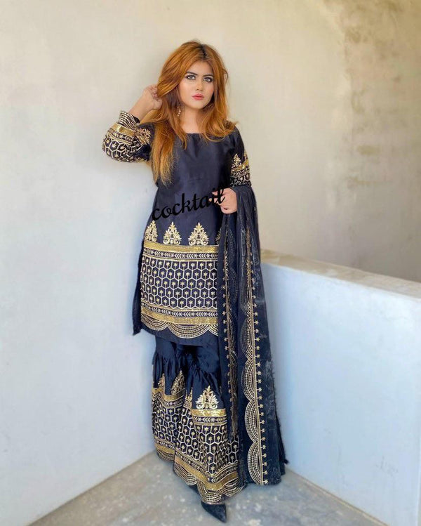 3-Piece Women's Shamoz Silk Sequin Suit Set