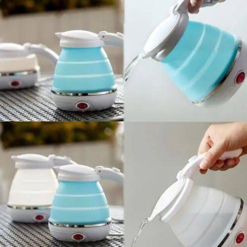 Collapsible Electric Kettle Blue Portable Fast Boil