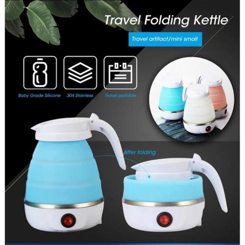 Collapsible Electric Kettle Blue Portable Fast Boil