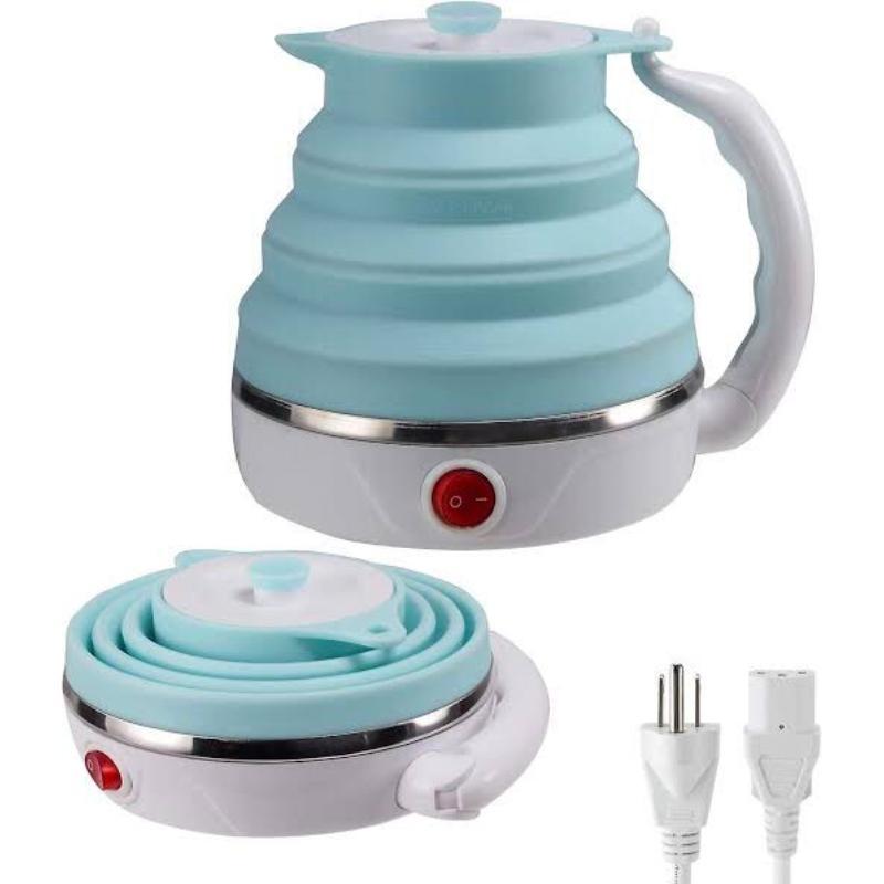 Collapsible Electric Kettle Blue Portable Fast Boil