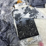 Black Printed Lawn 3Pcs Women Suit Set