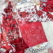 Red Printed Lawn 3Pcs Women Suit Set