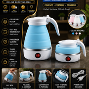 Collapsible Electric Kettle Blue Portable Fast Boil