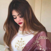 3-Piece Women's White Embroidered Organza Suit