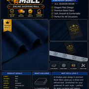 Men Unstitched Boski Suit Blue Premium Men All Season