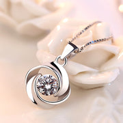 Silver Plated Korean Love Pendant Necklace for Women