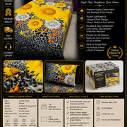 Single BedSheet Set Sunflower Leopard Print Cotton