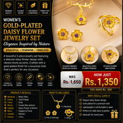 Women's Gold-Plated Daisy Jewelry Set