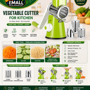 Multifunctional Hand Crank Drum Vegetable Cutter And Kitchen Grater With Interchangeable Blades
