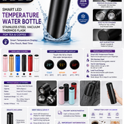 Smart LED Temperature Water Bottle - Stainless Steel Vacuum Thermos Flask for Tea & Coffee