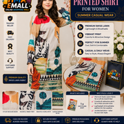 1-Piece Women Unstitched Swiss Lawn Printed Shirt for Summer Casual Wear
