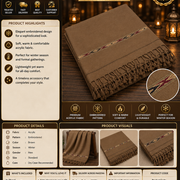 Men's Brown Embroidered Acrylic Shawl Winter Collection