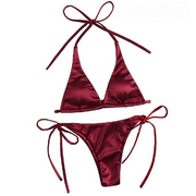 Women’s Bikini Set – Halter Neck Triangle Top & Adjustable Side-Tie Bottom