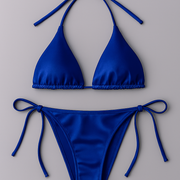 Women’s Bikini Set – Halter Neck Triangle Top & Adjustable Side-Tie Bottom