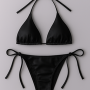Women’s Bikini Set – Halter Neck Triangle Top & Adjustable Side-Tie Bottom