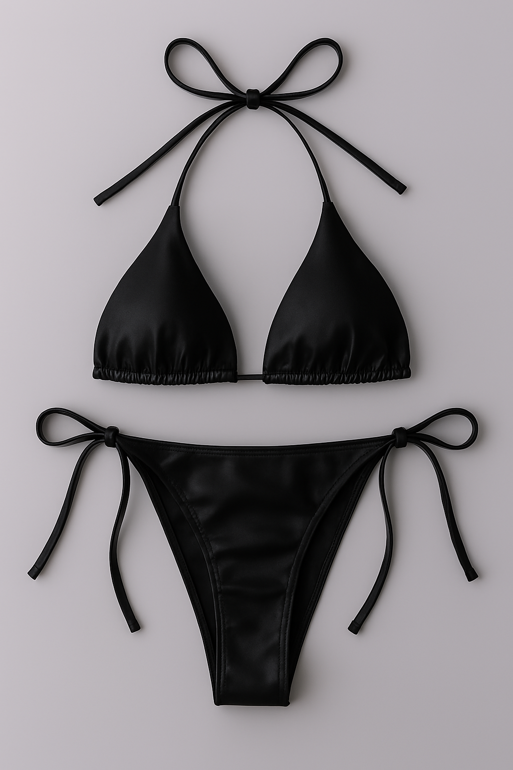 Women’s Bikini Set – Halter Neck Triangle Top & Adjustable Side-Tie Bottom