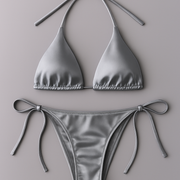 Women’s Bikini Set – Halter Neck Triangle Top & Adjustable Side-Tie Bottom