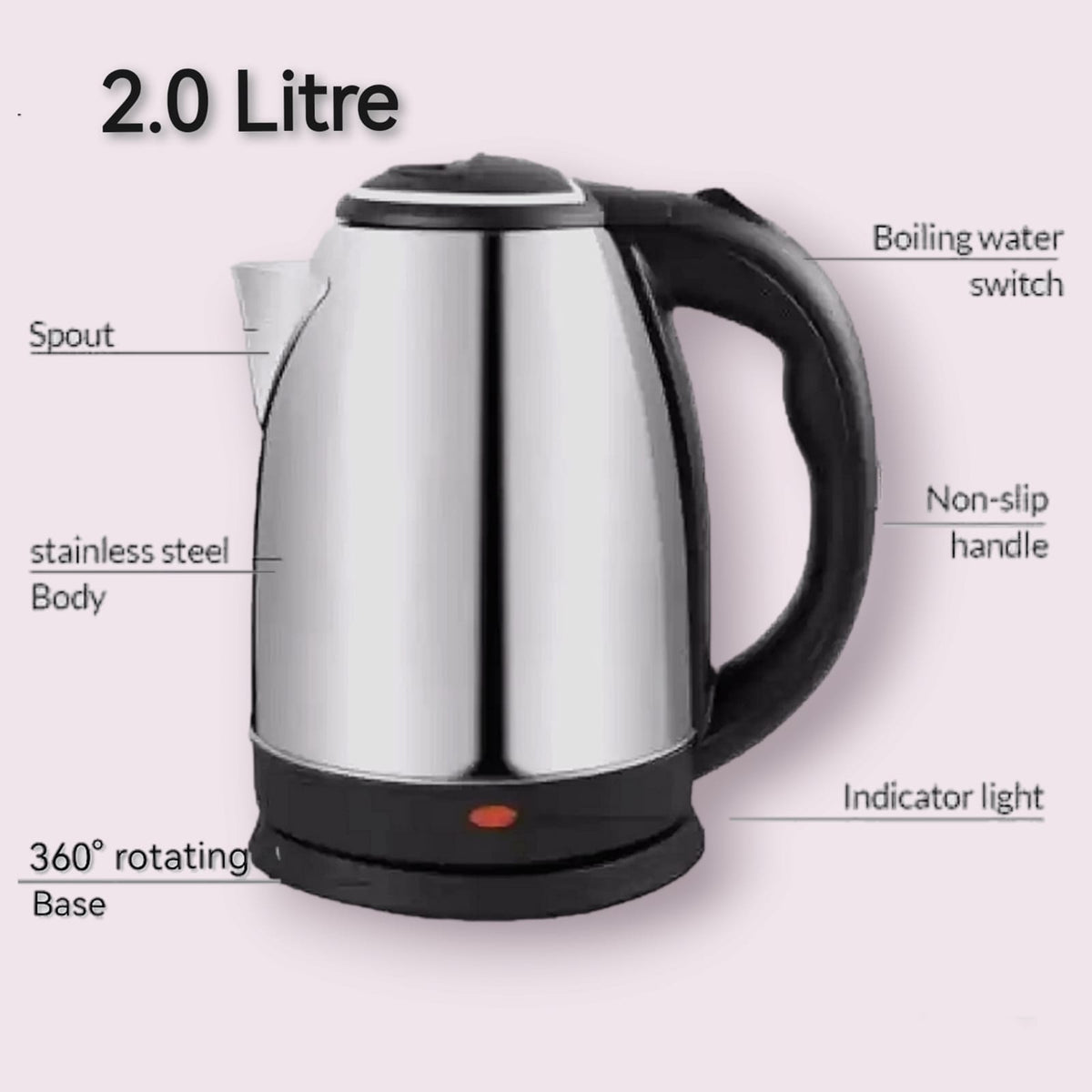 Electric Kettle Stainless Steel 2L