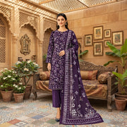 SAPPHIRE – Women’s 3-Pcs Purple-Floral Unstitched Printed Lawn Suit – Apparel Accessory Designed for Fashion